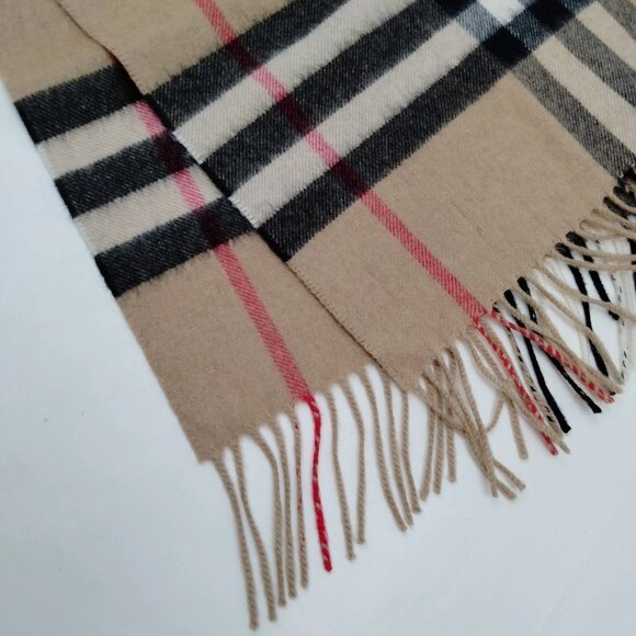 Authentic Burberry Scarf Beiges Cashmere100% mn280-112925 - Picture 6 of 9